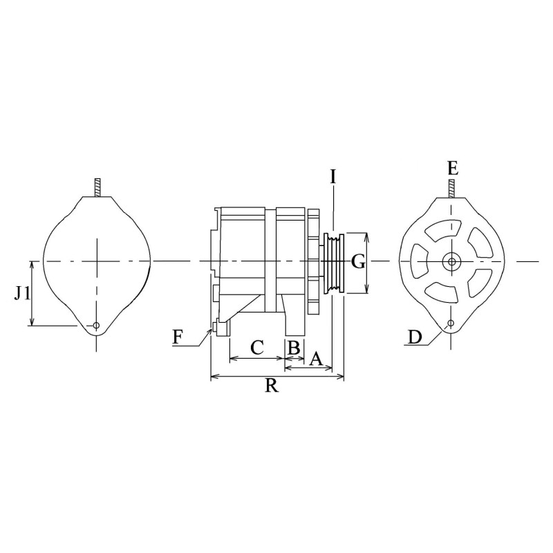 Alternateur remplace MITSUBISHI A002TJ1291 / A002TJ1291AE / A002TJ1291ZE / A2TJ1291 / A2TJ1291AE / A2TJ1291ZE