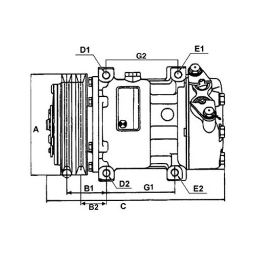 AC compressor replacing SANDEN sd6v12-1416 / SD6V121416D / SD6V121416F