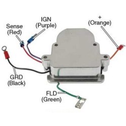Regulador para alternador Motorola 8MR2023F / 8MR2024F / 8MR2036K