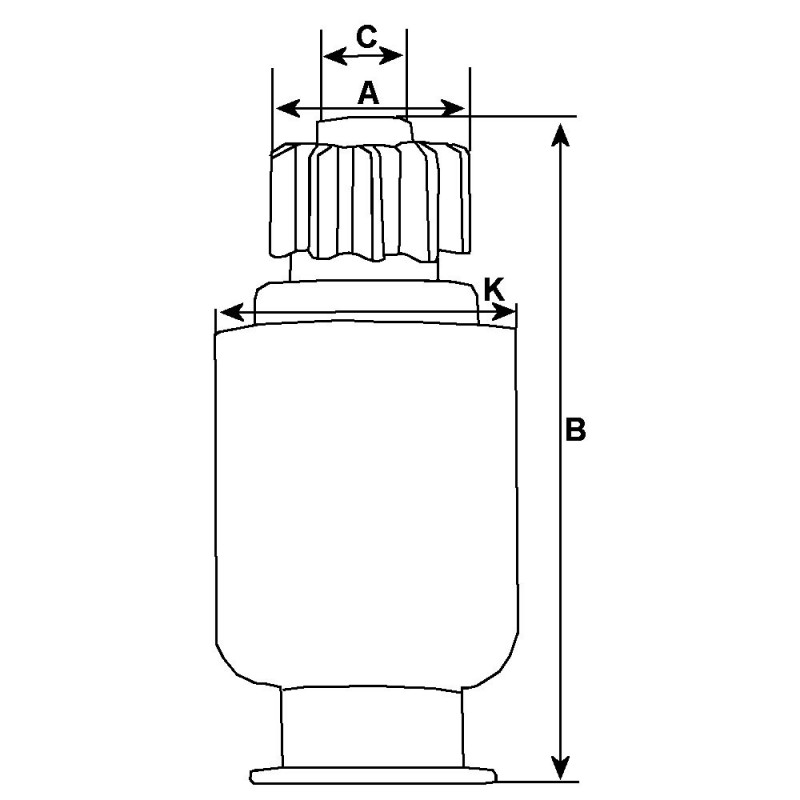 Pignone per motorino di avviamento D11E103 / D11E114 / D11E122 / D11E128