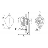 Alternateur équivalent DENSO 102211-1950 / 102211-1960 / 102211-9070 /