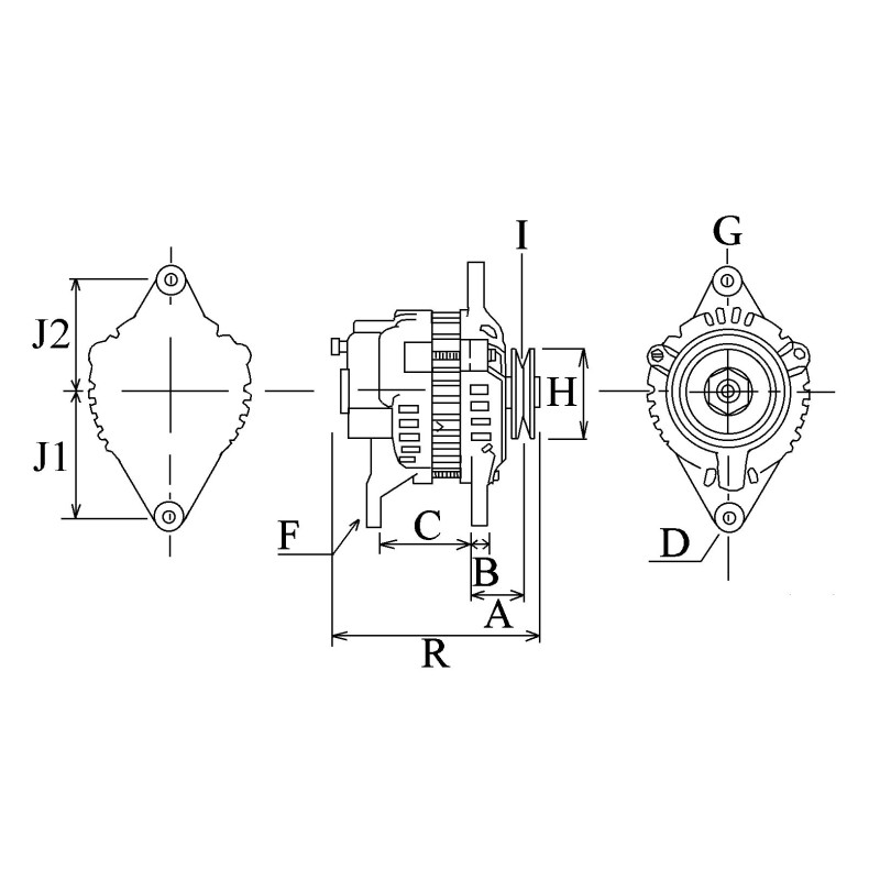 Alternatore equivalente MITSUBISHI a3tg1291 / a3tg1291A / a3tg1291B / MAZDA N3H1-18-300 / N3H1-18-300A / N3H1-18-300B Alternatore equivalente MITSUBISHI a3tg1291 / a3tg1291A / a3tg1291B / MAZDA N3H1-18-300 / N3H1-18-300A / N3H1-18-300B