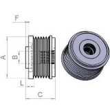 Riemenscheibe für lichtmaschine VALEOTG15C130 / TG15C131 / TG15C133 / TG17C041