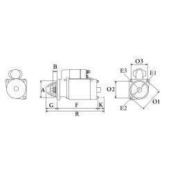 Motorino di avviamento equivalente 0001231035 / 51262017223 /