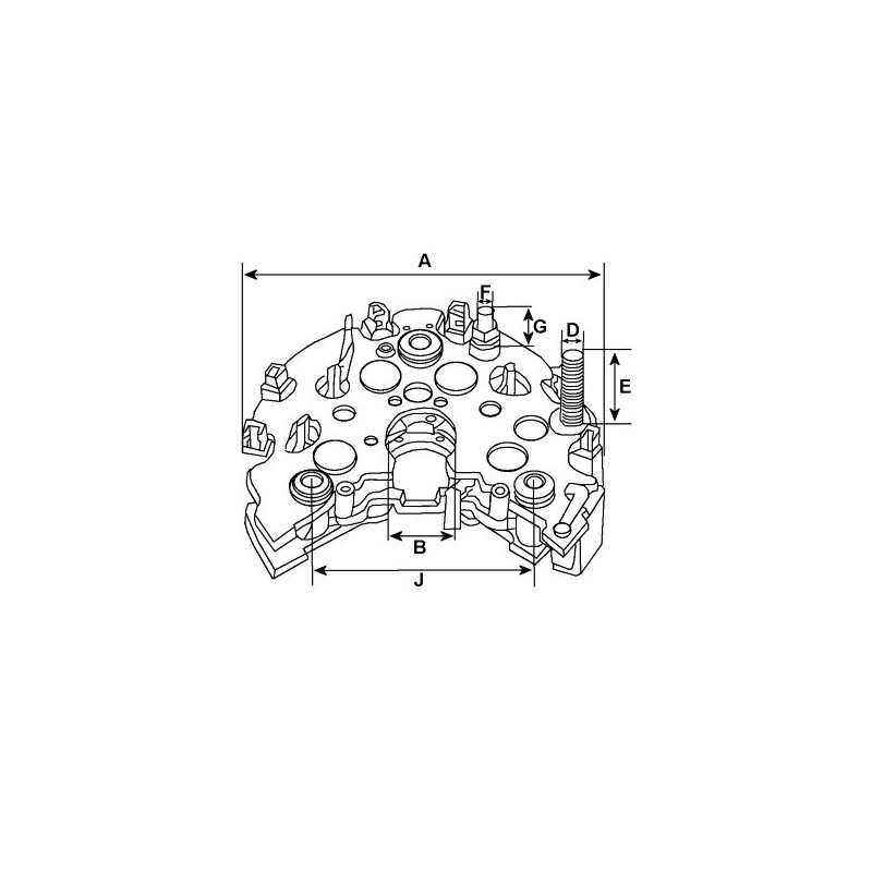Pont de diode pour alternator LUCAS 063321310010 / 063321315010 / 063321316010