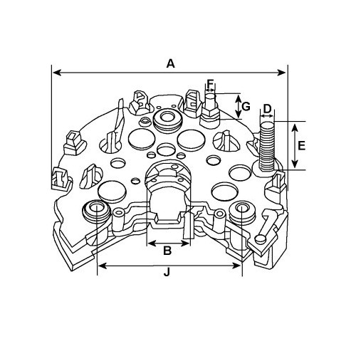 Pont de diode pour alternator FORD 3C3T-10300-BA / 3C3T-10300-BB / 3C3Z-10346-BA