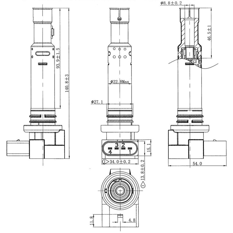 Ignition coil replacing 0986221023 / 036-905-100A / 036-905-100B