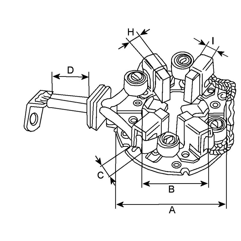 Porte balais pour démarreur Bosch 0001107434 / 0001107440 / 0001107441 Porte balais pour démarreur Bosch 0001107434 / 0001107440 / 0001107441