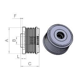 Poleas para alternador  0121615128 / 0121715024 / 0121715124 / 0124525035 / 0124525126 / 0124525526