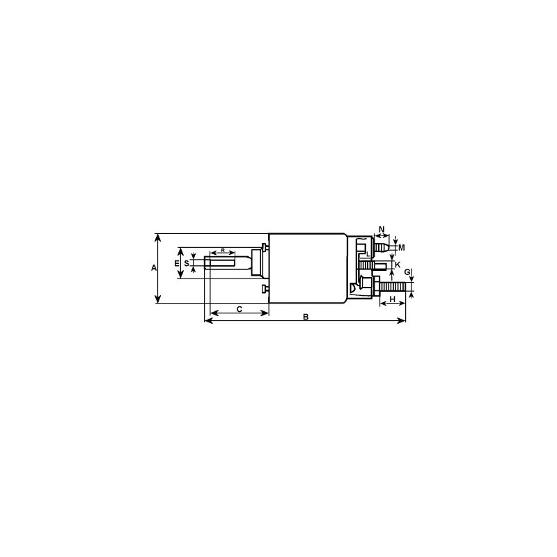 Relais / solenoide pour démarreur Hitachi S114-471 / s114-471a / S114-472