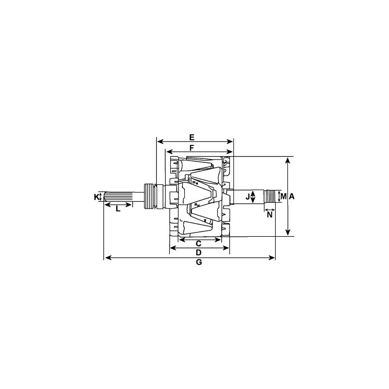 Rotor pour alternateur valéo TG17C010 / TG17C011/ TG17C020 / TG17C032