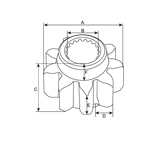 Gear wheel für anlasser MITSUBISHI M000T20871 / M000T60081 / M000T60081A
