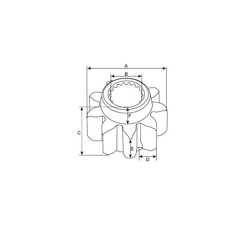 Gear wheel for starter HITACHI S114-525A / S114-800 / S114-800A / S114-800B