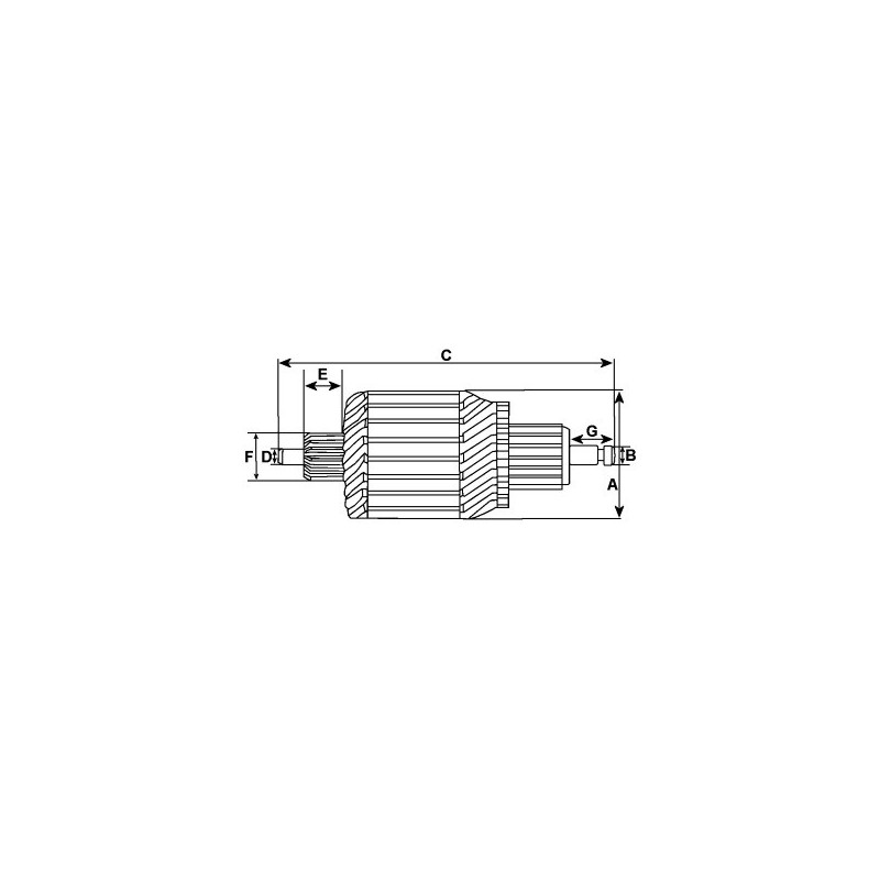 Indotto per motorino di avviamento Magneti marelli 63280040 / 63280041 / Denso 428000-1380 Indotto per motorino di avviamento Magneti marelli 63280040 / 63280041 / Denso 428000-1380