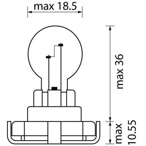 Autolampe orange 12 volts / 24 watts / Socket type PGU20/4