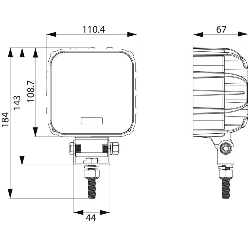 Phare de travail á LED 27 W / 6 LEDS
