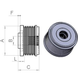 Poleas INA para alternador Bosch 0124515062 / 0124515088 / 0124515198