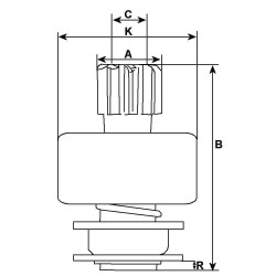 Piñone/ Bendix para arranque Bosch 0001223003 / 0001223007 / 0001223024