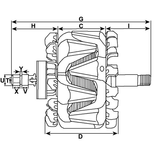 Rotor pour alternateur VALEO SG12B038 / SG14B010 / SG14B011 / SG14B012
