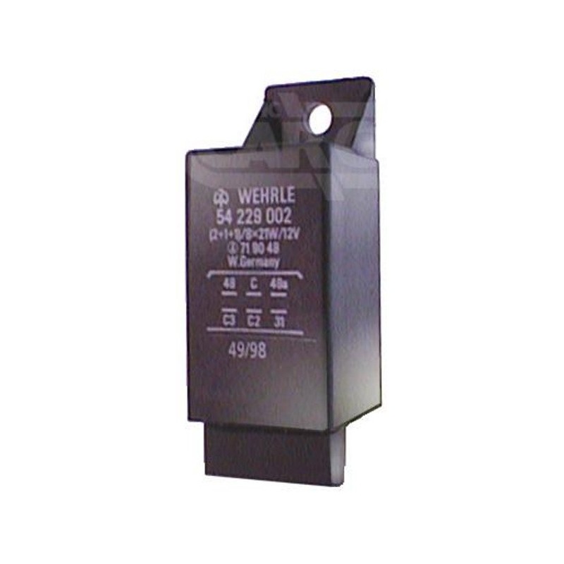 Electric Warning signal flasher unit 12 volts / 6 bornes / W 2+1+1 / 8x21