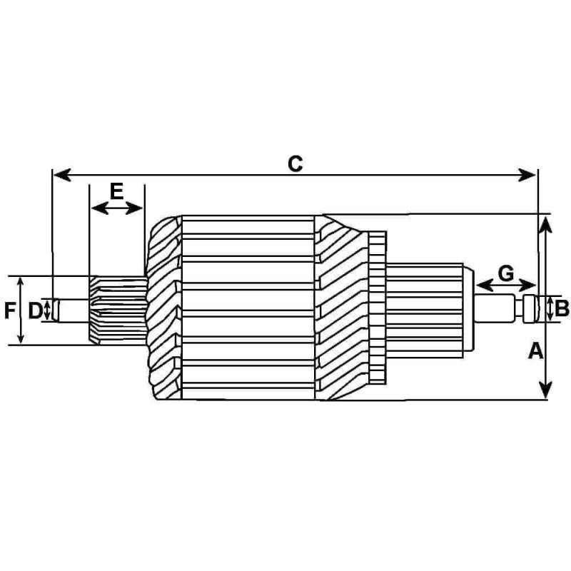 Induit pour démarreur Iskra 11.131.686 / AZF4178 / AZF4194 / AZF4197 Induit pour démarreur Iskra 11.131.686 / AZF4178 / AZF4194 / AZF4197