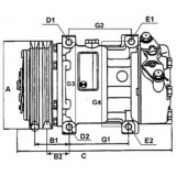 Compresseur de climatisation remplace SD6V12-1418 / SD6V12-1418F / SD6V12-1423