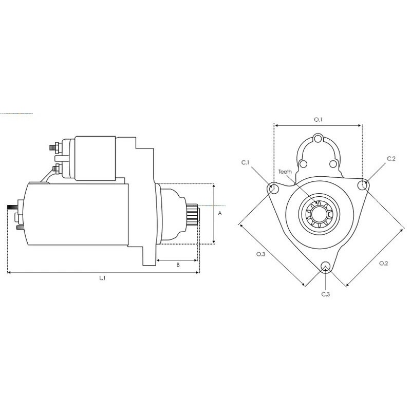Motor de arranque sustituye0001261046 / 0001261071 / 0986025900 para DAF