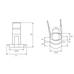 Anillo colector para alternador Mitsubishi A2T43691 / A3TG0081 / MD317401