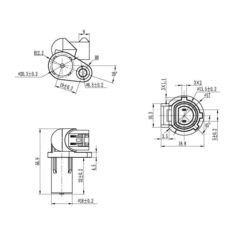 Crankshaft Position Sensor replacing 1232268 / 4402729 / 7700113552 / 8200443891