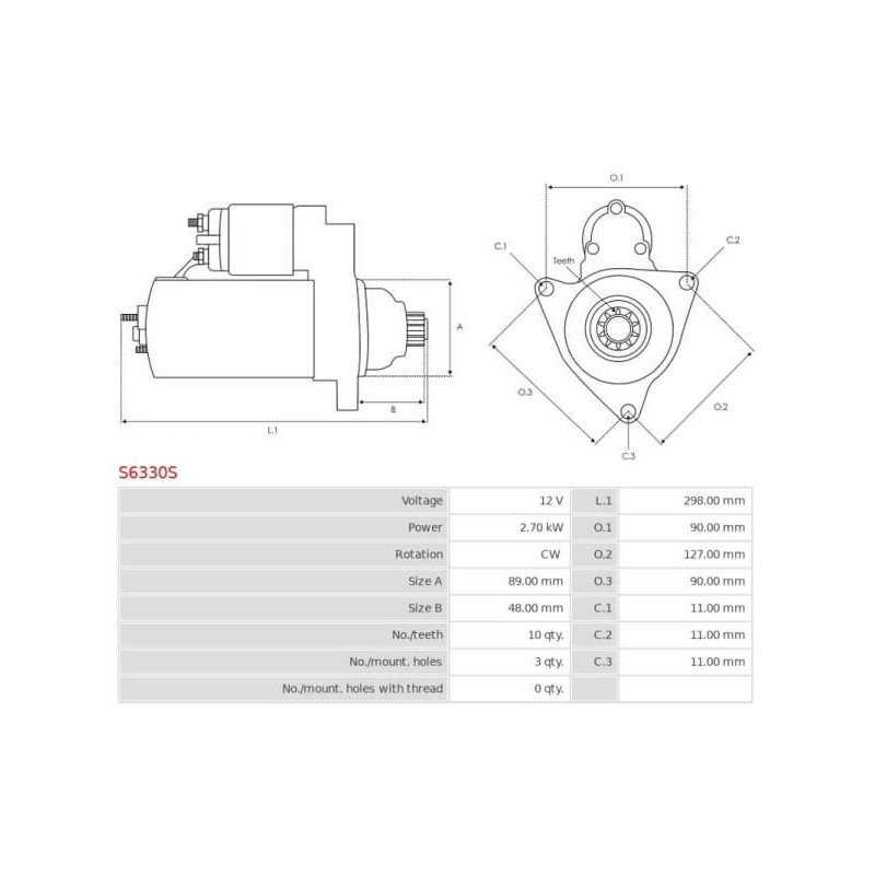 Motor de arranque sustituye6665324 / 228000-4940 / 228000-4941 para Bobcat