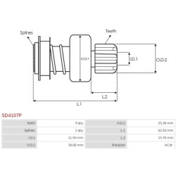 Bendix para arranque Magneti Marelli 63220107 / 63220108