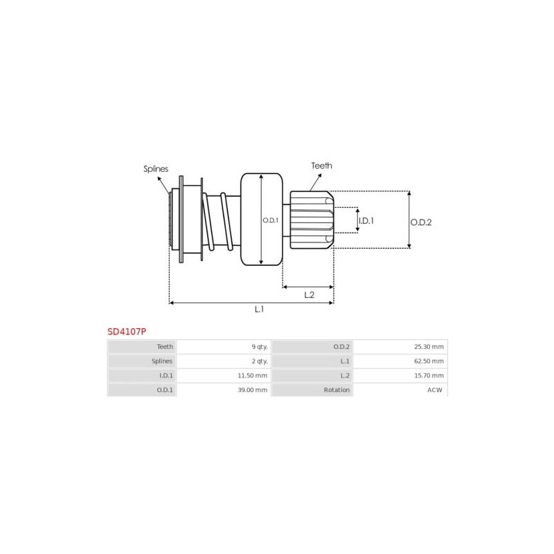 Ritzel für anlasser Magneti marelli 63220107 / 63220108