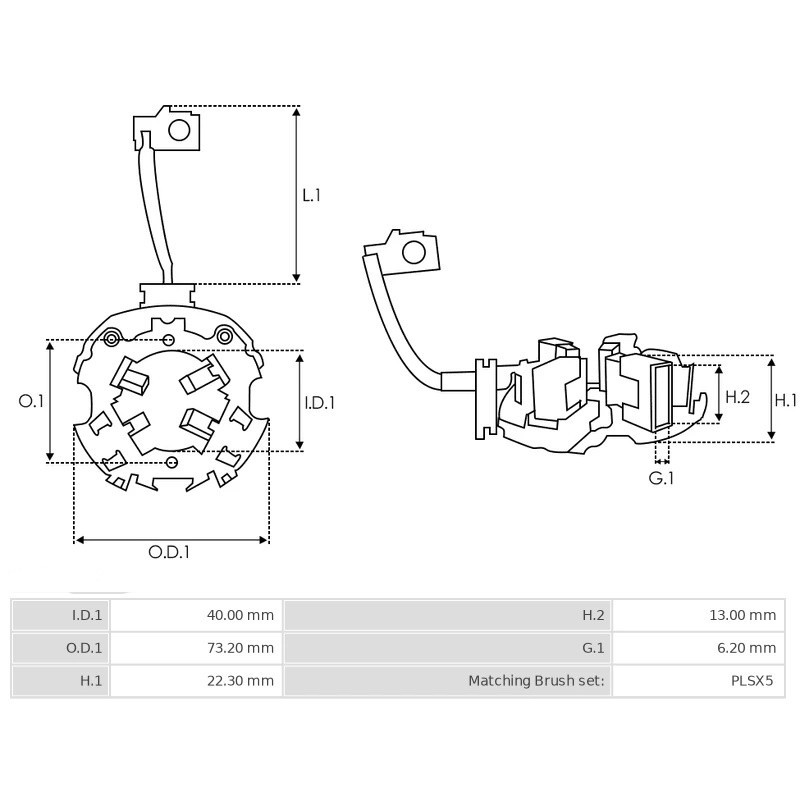 portaescobillas para motor de arranque Magneton 443115141310 / 443115141311