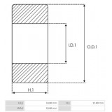 Cuscinetto aghi per motorino di avviamento Mitsubishi M2T25083 / M2T25281 / M2T25282