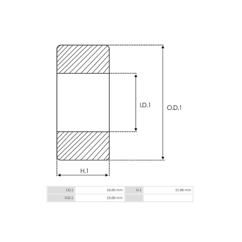 Cuscinetto aghi per motorino di avviamento Mitsubishi M2T25083 / M2T25281 / M2T25282