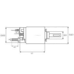 Solenoide para motor de arranque Mitsubishi M001T50171 / M002T50285