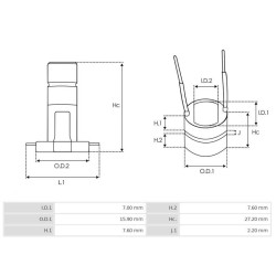 Anillo colector para alternador Bosch 0124120001 / 0124220008