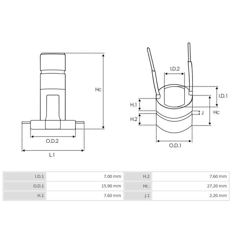 Slip Ring for alternator Bosch 0124120001 / 0124220008