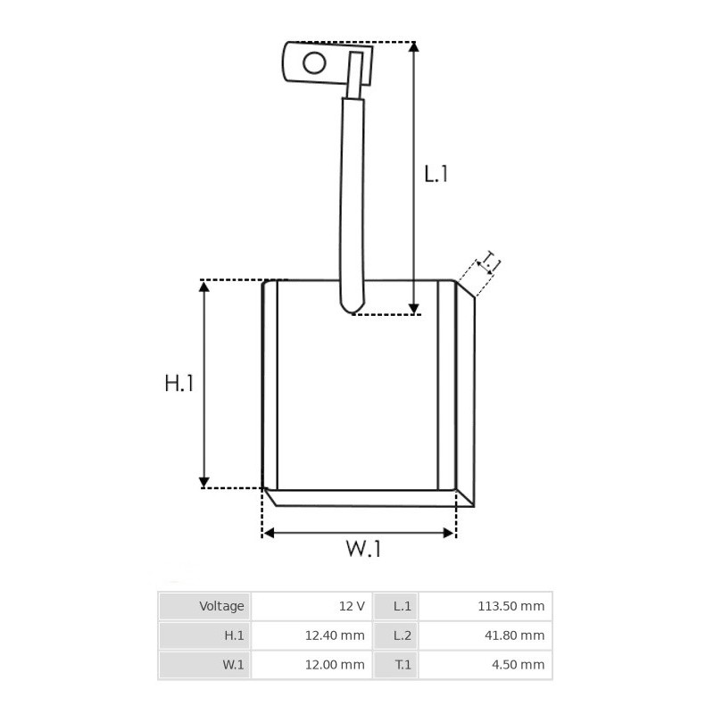 Jeu de balais / charbon pour démarreur Mitsubishi M0T45271 / M0T45271ZT / M0T60081 Jeu de balais / charbon pour démarreur Mitsubishi M0T45271 / M0T45271ZT / M0T60081