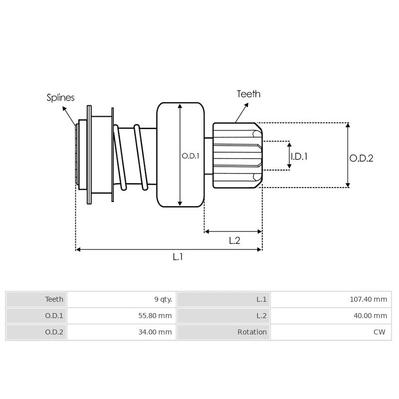 Ritzel für anlasser Magneton 443115142723 / 9142687