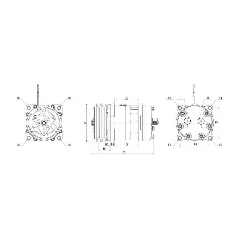 AC compressor replacing SANDEN SD7H15-8091