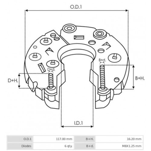 Gleichrichter für lichtmaschine Denso 104210-3911