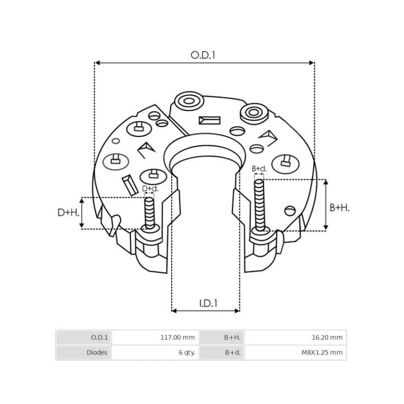 Rectificador para alternador Denso 104210-3911