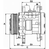 Compressore dell'aria condizionata si sostituisce SD7B10-7170 / DAC8600089 / 71721705