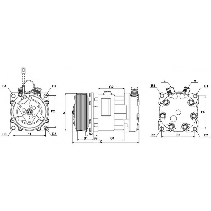 Compressore dell'aria condizionata si sostituisce SD7H15-4712 / SD7H15-7889 / SD7H15-8027