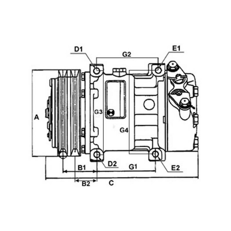 Compresseur de climatisation remplace SD6V12-1421F / 9635587780 / 699216