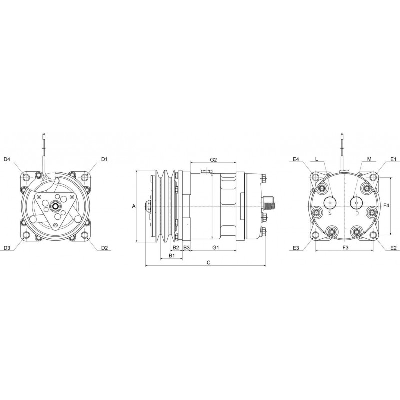 AC compressor replacing SD7H158152 / SD7H15-8045 / SD7H158243