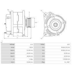 Alternador sustituye FG15S029 / 37300-2F000 / 2656070