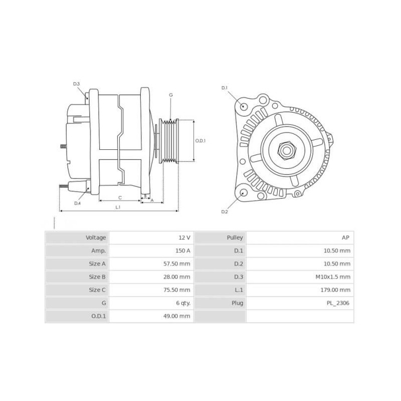Alternatore sostituisce LRA03979 / 12317640131 / 104211-8182 Alternatore sostituisce LRA03979 / 12317640131 / 104211-8182