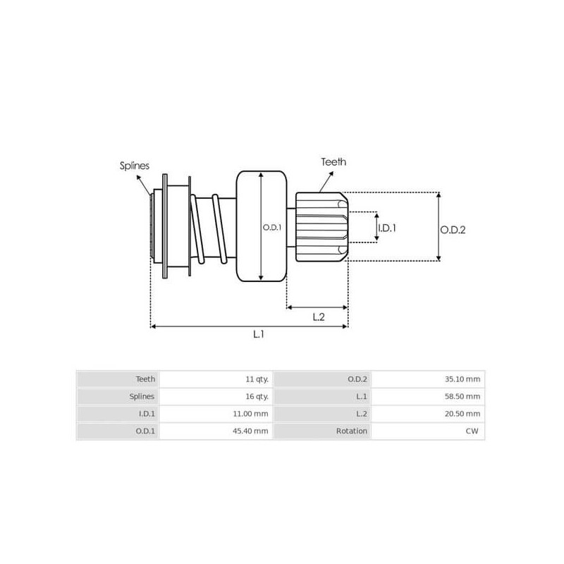 Bendix para arranque Bosch 0001172404 / 0001172405